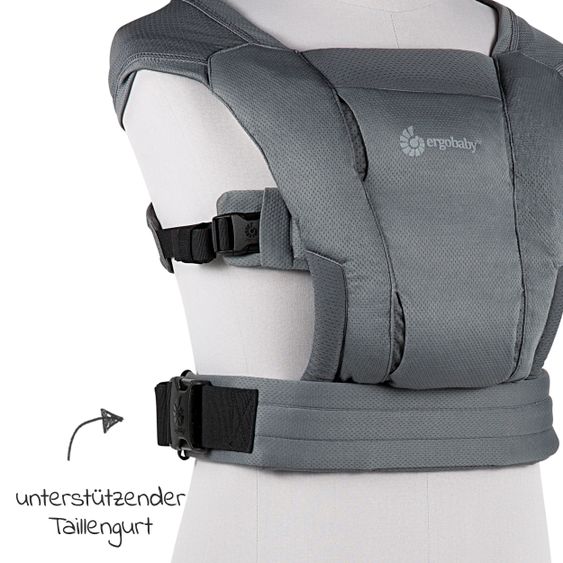 Ergobaby Babytrage Embrace Soft Air Mesh für Neugeborene - Washed Black