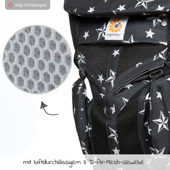 Ergobaby Babytrage Omni 360 Cool Air Mesh für 4 Tragepositionen - Black Stars