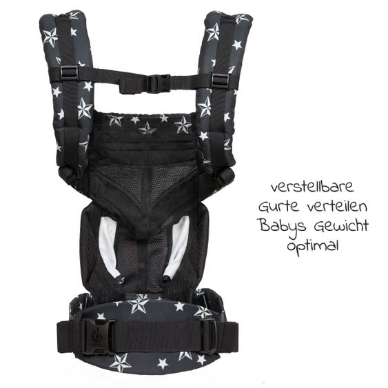 Ergobaby Babytrage Omni 360 Cool Air Mesh für 4 Tragepositionen - Black Stars