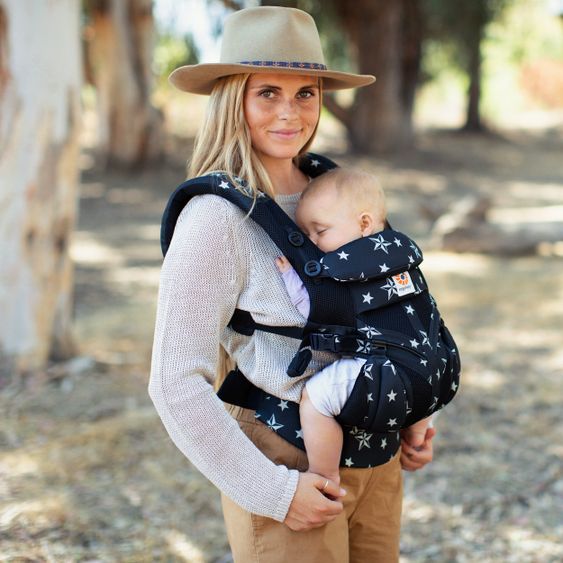 Ergobaby Babytrage Omni 360 Cool Air Mesh für 4 Tragepositionen - Black Stars