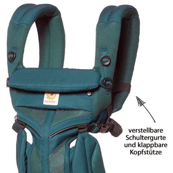 Ergobaby Babytrage Omni 360 Cool Air Mesh für 4 Tragepositionen - Evergreen