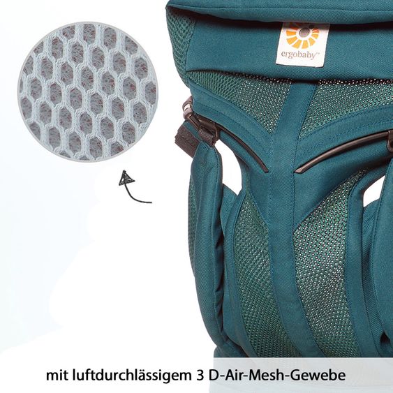Ergobaby Babytrage Omni 360 Cool Air Mesh für 4 Tragepositionen - Evergreen