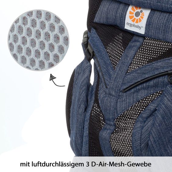 Ergobaby Babytrage Omni 360 Cool Air Mesh für 4 Tragepositionen - Indigo Weave