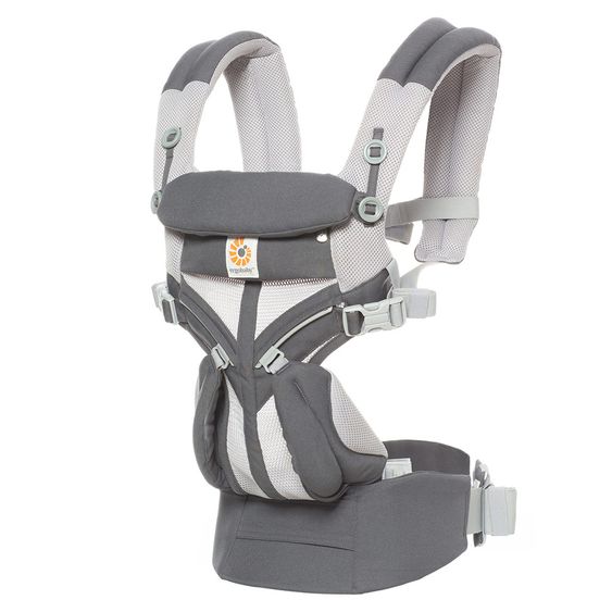 Ergobaby Babytrage Omni 360 Cool Air Mesh für 4 Tragepositionen mit Lordosestütze - Carbon Grey