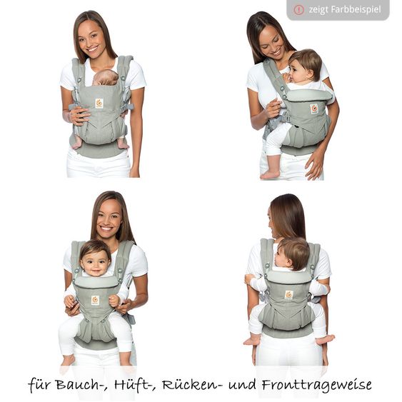Ergobaby Babytrage Omni 360 Cool Air Mesh für 4 Tragepositionen mit Lordosestütze - Carbon Grey