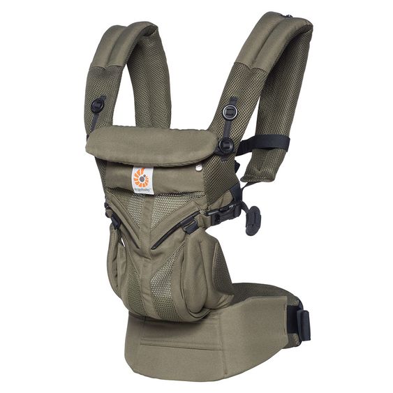 Ergobaby Babytrage Omni 360 Cool Air Mesh für 4 Tragepositionen mit Lordosestütze - Khaki Green