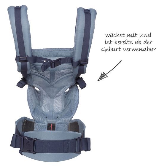 Ergobaby Babytrage Omni 360 Cool Air Mesh für 4 Tragepositionen mit Lordosestütze - Oxford Blue