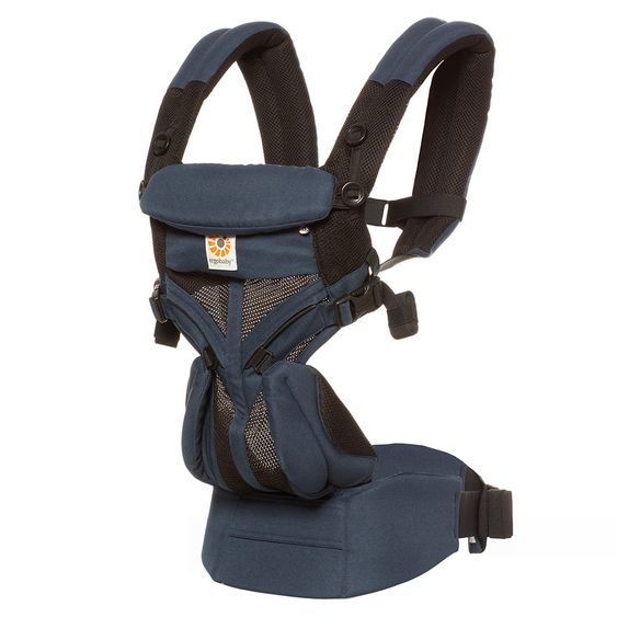 Ergobaby Babytrage Omni 360 Cool Air Mesh für 4 Tragepositionen mit Lordosestütze - Raven