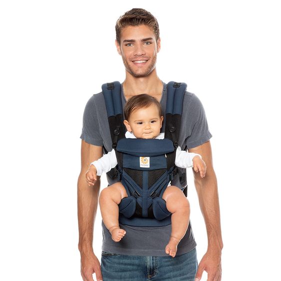 Ergobaby Babytrage Omni 360 Cool Air Mesh für 4 Tragepositionen mit Lordosestütze - Raven