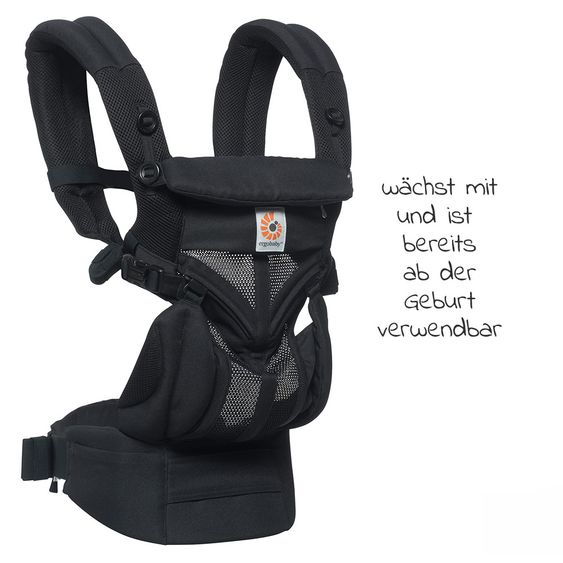 Ergobaby Babytrage Omni 360 Cool Air Mesh für 4 Tragepositionen - Onyx Black