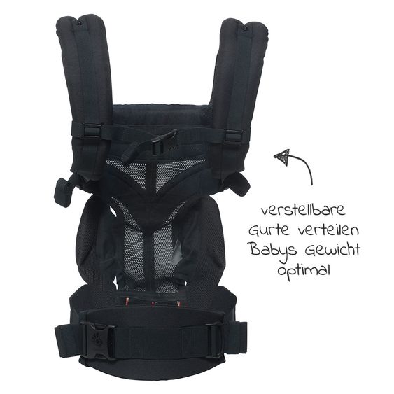 Ergobaby Babytrage Omni 360 Cool Air Mesh für 4 Tragepositionen - Onyx Black
