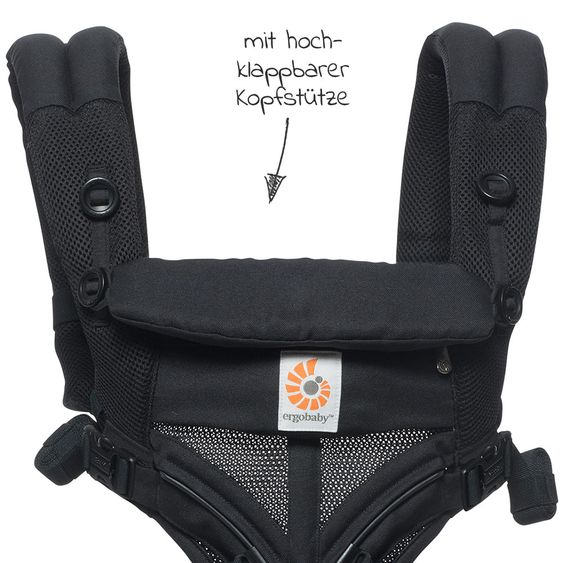 Ergobaby Babytrage Omni 360 Cool Air Mesh für 4 Tragepositionen - Onyx Black
