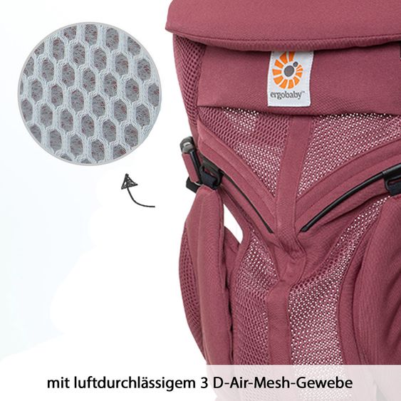 Ergobaby Babytrage Omni 360 Cool Air Mesh für 4 Tragepositionen - Plum