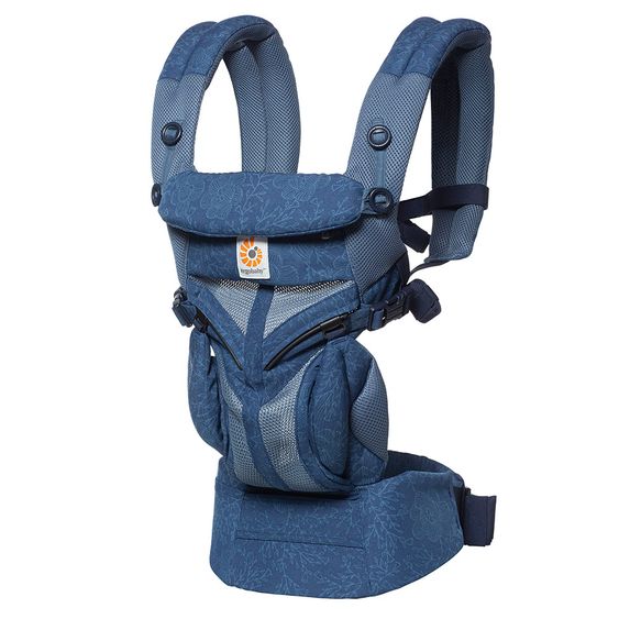 Ergobaby Babytrage Omni 360 Cool Air Mesh mit 4 Tragepositionen mit Lordosestütze - Blue Blooms