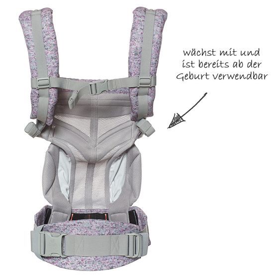 Ergobaby Babytrage Omni 360 Cool Air Mesh mit 4 Tragepositionen mit Lordosestütze - Pink Digi Camo