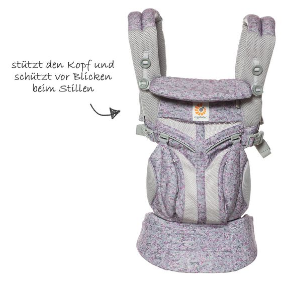 Ergobaby Babytrage Omni 360 Cool Air Mesh mit 4 Tragepositionen mit Lordosestütze - Pink Digi Camo
