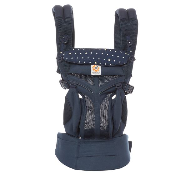 Ergobaby Babytrage Omni 360 Cool Air Mesh mit 4 Tragepositionen mit Lordosestütze - Star Struck
