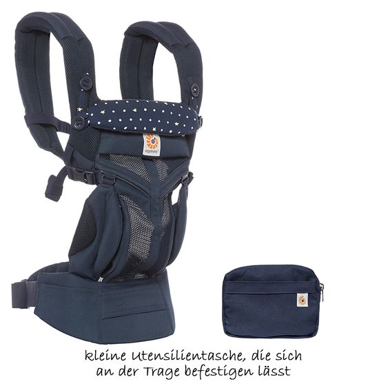 Ergobaby Babytrage Omni 360 Cool Air Mesh mit 4 Tragepositionen mit Lordosestütze - Star Struck