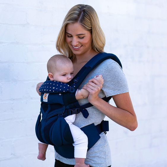 Ergobaby Babytrage Omni 360 Cool Air Mesh mit 4 Tragepositionen mit Lordosestütze - Star Struck