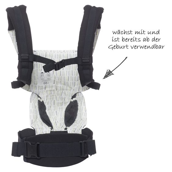 Ergobaby Babytrage Omni 360 für 4 Tragepositionen mit Lordosestütze - Downtown