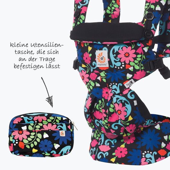 Ergobaby Babytrage Omni 360 für 4 Tragepositionen mit Lordosestütze - French Bull Flores