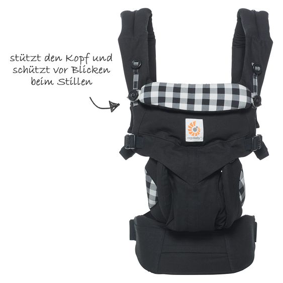 Ergobaby Babytrage Omni 360 für 4 Tragepositionen mit Lordosestütze - Gingham