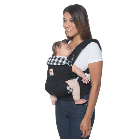 Ergobaby Babytrage Omni 360 für 4 Tragepositionen mit Lordosestütze - Gingham