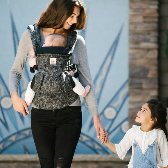 Ergobaby Babytrage Omni 360 für 4 Tragepositionen mit Lordosestütze - Herringbone
