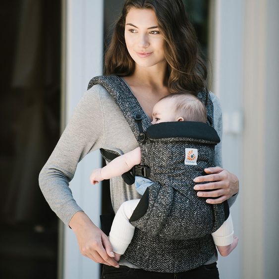 Ergobaby Babytrage Omni 360 für 4 Tragepositionen mit Lordosestütze - Herringbone