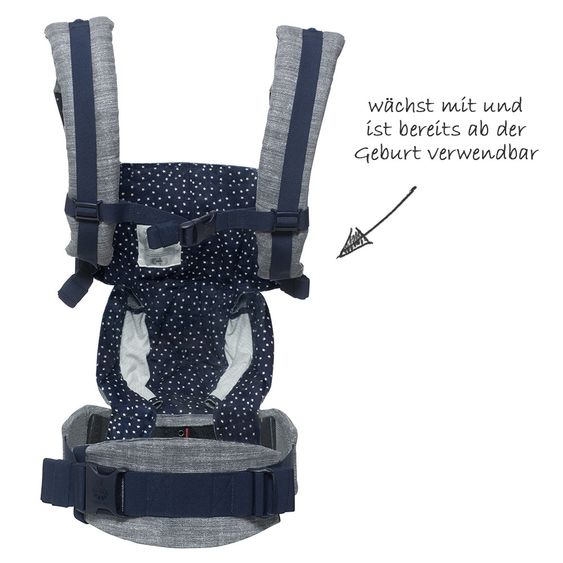 Ergobaby Babytrage Omni 360 für 4 Tragepositionen mit Lordosestütze - Star Dust