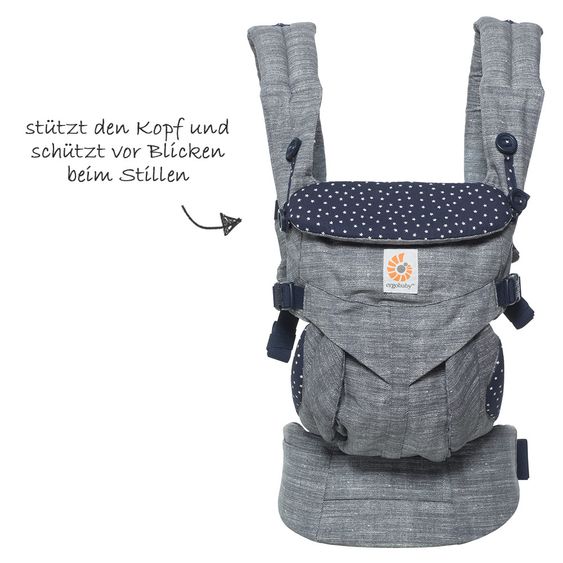 Ergobaby Babytrage Omni 360 für 4 Tragepositionen mit Lordosestütze - Star Dust