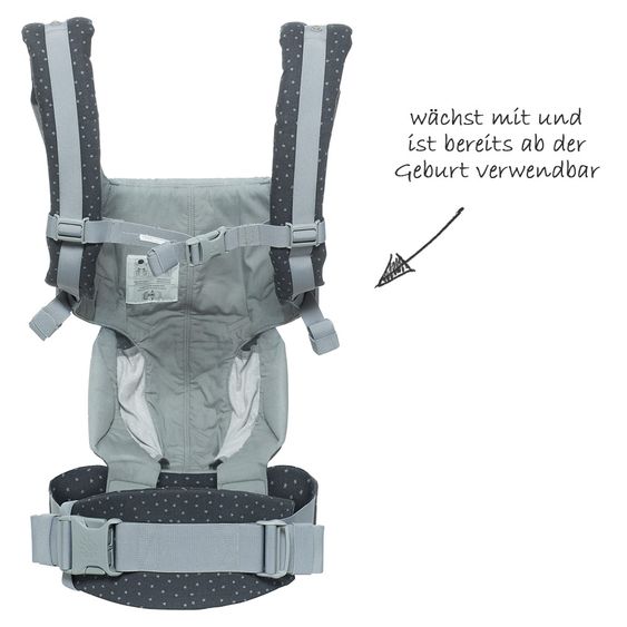 Ergobaby Babytrage Omni 360 für 4 Tragepositionen mit Lordosestütze - Starry Sky