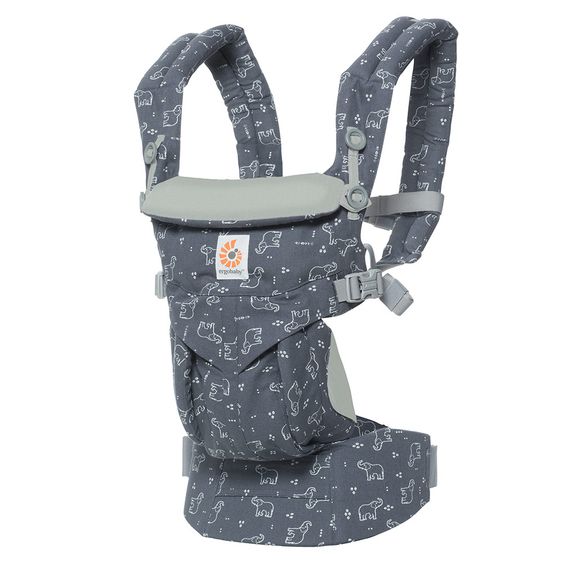 Ergobaby Babytrage Omni 360 für 4 Tragepositionen mit Lordosestütze - Trunks Up