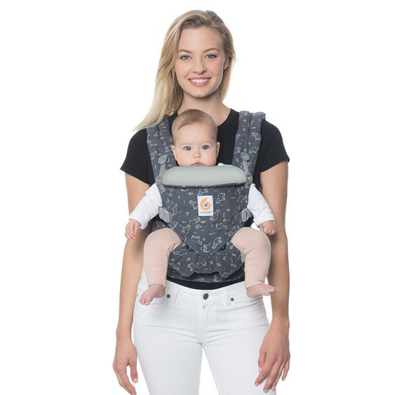 Ergobaby Babytrage Omni 360 für 4 Tragepositionen mit Lordosestütze - Trunks Up