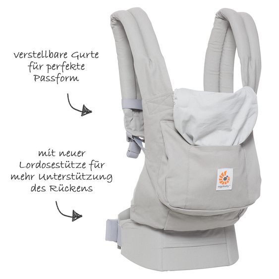Ergobaby Babytrage Original mit Lordosestütze - Pearl Grey