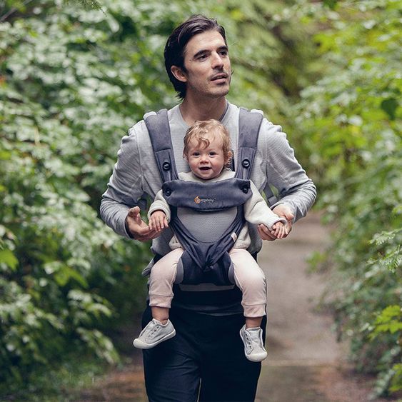 Ergobaby Babytrage-Set 360 Cool Air Mesh für 4 Tragepositionen inkl. Neugeboreneneinsatz Cool Air Snug Grey - Carbon Grey