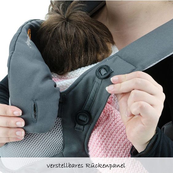 Ergobaby Babytrage-Set 360 Cool Air Mesh für 4 Tragepositionen inkl. Neugeboreneneinsatz Cool Air Snug Grey - Carbon Grey