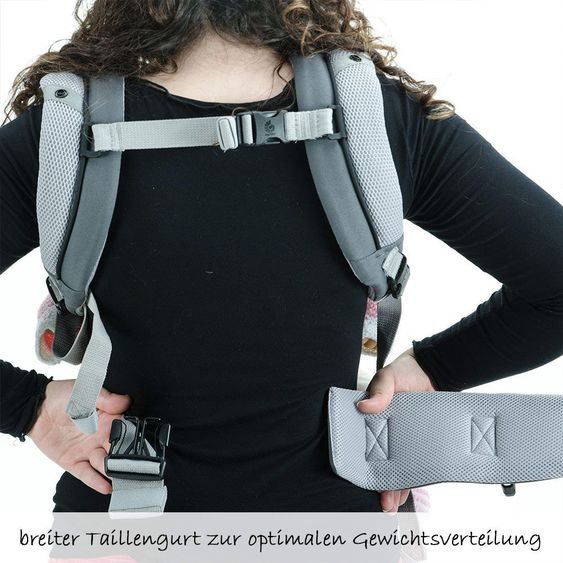 Ergobaby Babytrage-Set 360 Cool Air Mesh für 4 Tragepositionen inkl. Neugeboreneneinsatz Cool Air Snug Grey - Carbon Grey