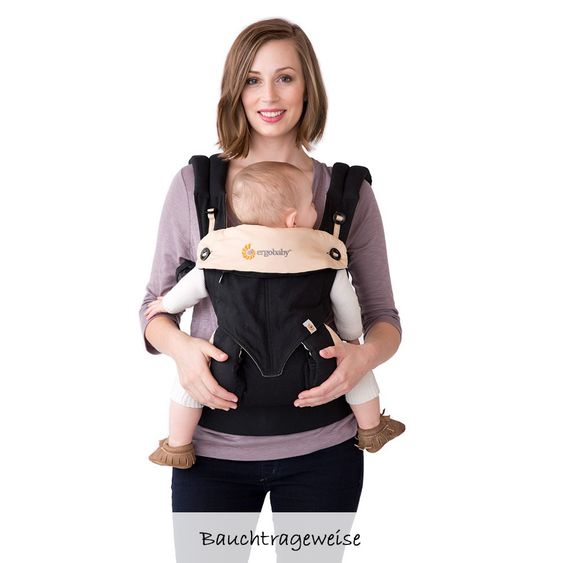 Ergobaby Babytrage-Set 360 Paket von Geburt an inkl. Neugeboreneneinsatz Easy Snug Grey - Black Camel