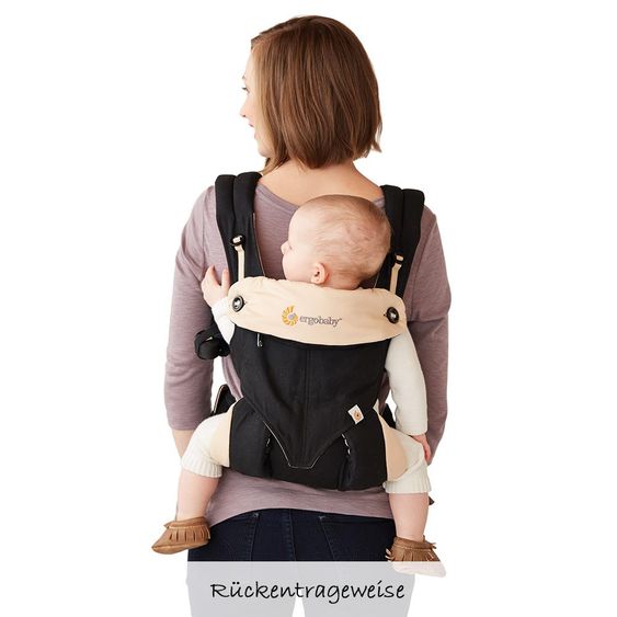 Ergobaby Babytrage-Set 360 Paket von Geburt an inkl. Neugeboreneneinsatz Easy Snug Grey - Black Camel