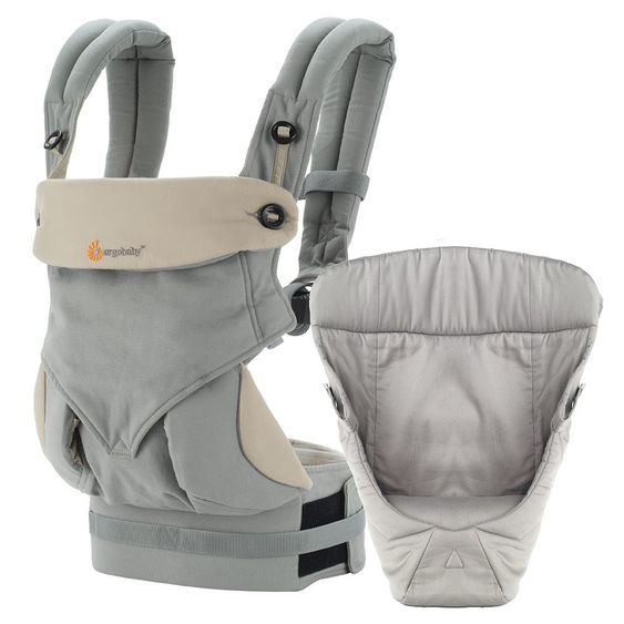 Ergobaby Babytrage-Set 360 Paket von Geburt an inkl. Neugeboreneneinsatz Easy Snug Grey - Grey
