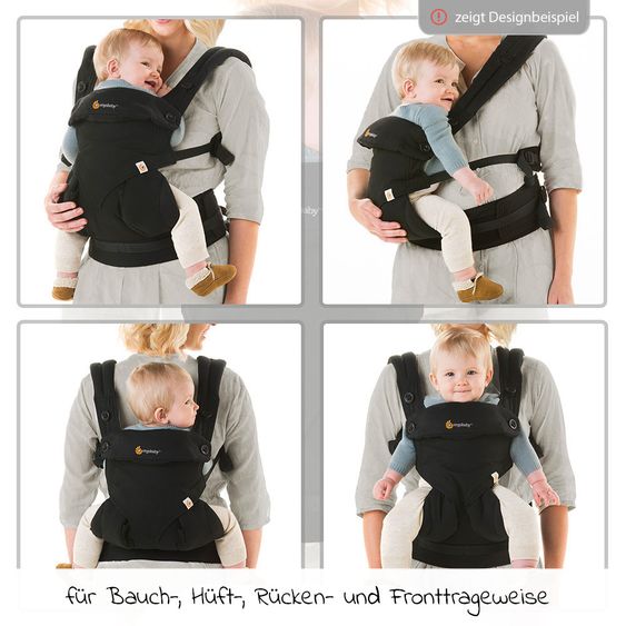 Ergobaby Babytragen-Set 360 von Geburt an inkl. Neugeboreneneinsatz Easy Snug Grey - Pearl Grey