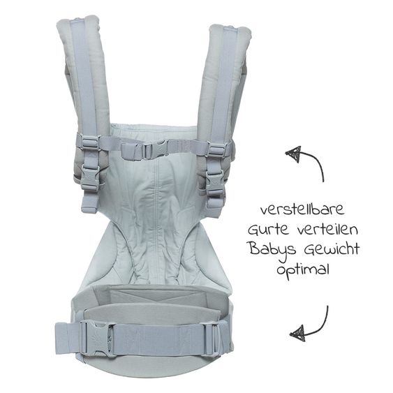 Ergobaby Babytragen-Set 360 von Geburt an inkl. Neugeboreneneinsatz Easy Snug Grey - Pearl Grey