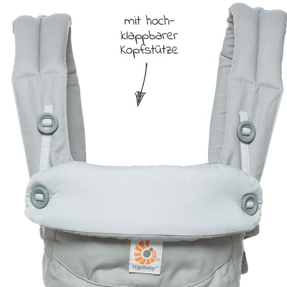 Ergobaby Babytragen-Set 360 von Geburt an inkl. Neugeboreneneinsatz Easy Snug Grey - Pearl Grey