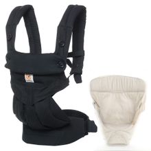 Baby carrier set 360 from birth incl. newborn insert Easy Snug Natural - Pure Black