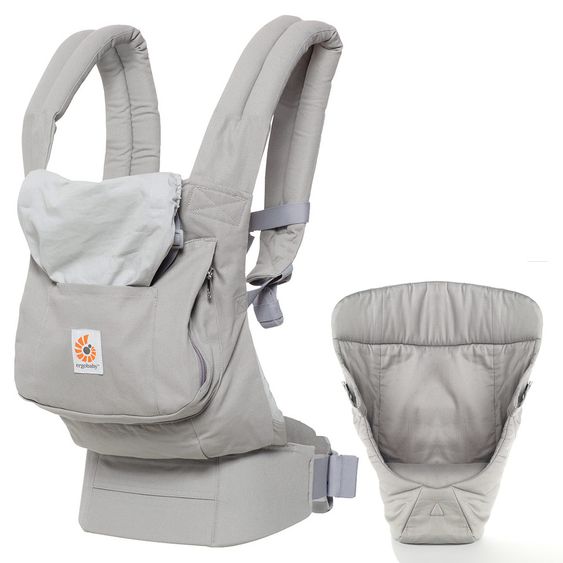 Ergobaby Babytragen-Set Orginal von Geburt an inkl. Neugeboreneneinsatz Easy Snug Grey - Pearl Grey