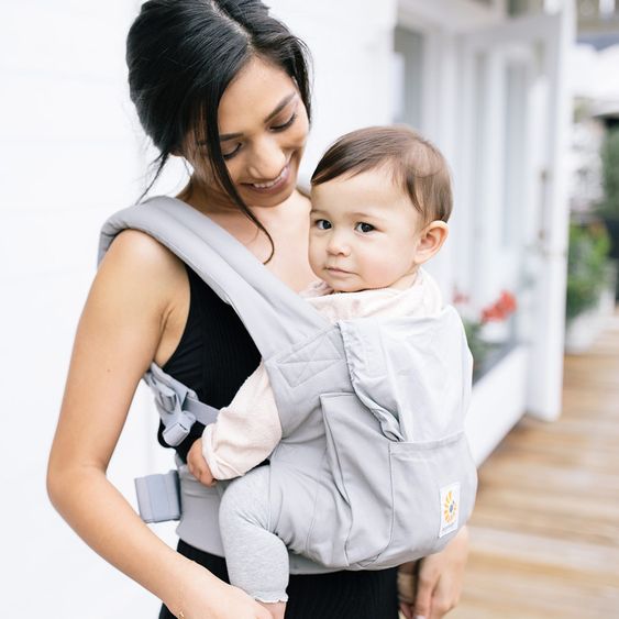Ergobaby Babytragen-Set Orginal von Geburt an inkl. Neugeboreneneinsatz Easy Snug Grey - Pearl Grey