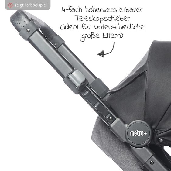 Ergobaby Passeggino Metro+ dalla nascita ai 4 anni (22 kg) 7,8 kg con barra di sicurezza e pacchetto accessori XXL - Grigio Ardesia
