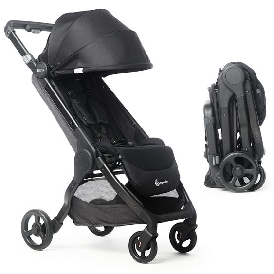 Ergobaby Buggy & Sportwagen Metro+  ab Geburt bis 4 Jahre (22 kg) mit nur 7,8 kg inkl. Regenschutz - Black