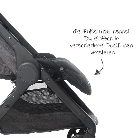 Ergobaby Buggy & Sportwagen Metro+  ab Geburt bis 4 Jahre (22 kg) mit nur 7,8 kg inkl. Regenschutz - Black